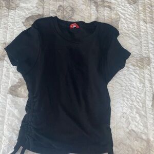 Guess Black Ruched Crop Top